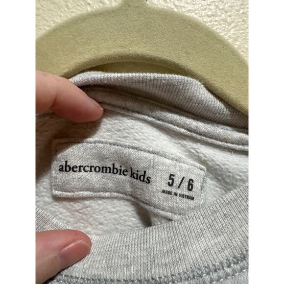 Girls Abercrombie Pumpkin Spice Crewneck Gray Sweatshirt size 5/6 - Picture 2 of 4